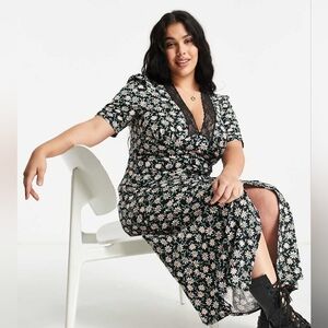 ASOS Curve Black Daisy Dress Plus Size 26